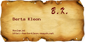Berta Kleon névjegykártya